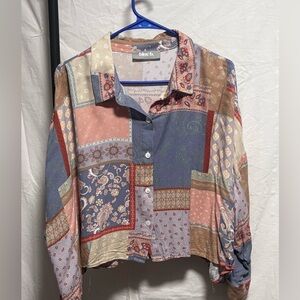 Blue B Patchwork Button-Down Shirt by blue b